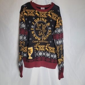 Game Of Thrones Iron Anniversary I Drink & I Know Things Sweater Men's XL